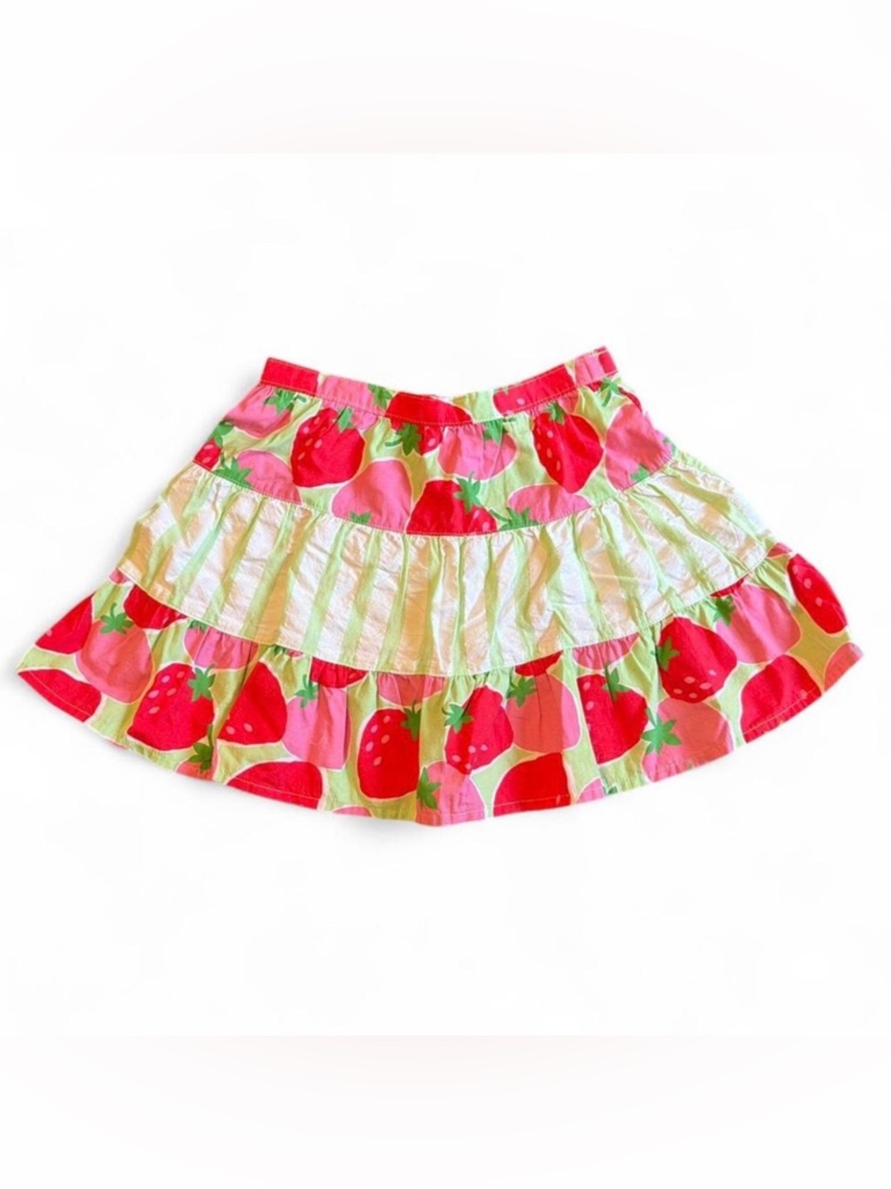 Gymboree Pink Green Strawberry Print Skirt